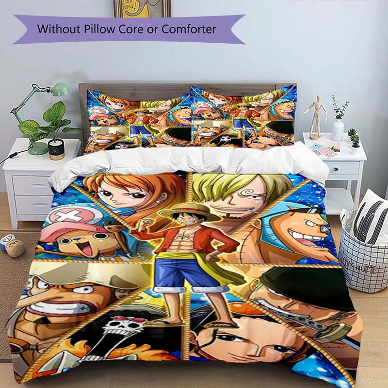 3pcs Duvet Cover Set (1*Duvet Cover + 2*Pillowcase, Without Core), One Piece Print Bedding Set, Bedroom Decor, All‑Season, Birthday Gift