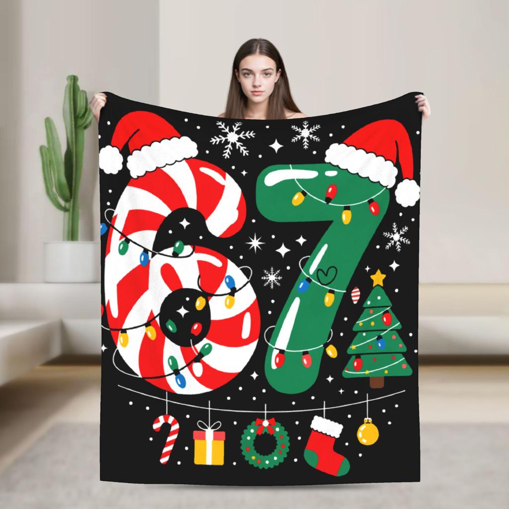 Popular 67 Brainrot Italian Meme Funny Blanket Warm Soft Flannel Throw For Sofa Office Travel Men Women Multi Sizes