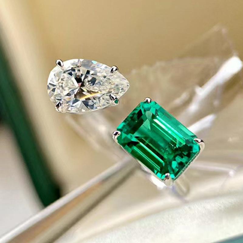 

Роскошные Трендовые Зеленые/Белые Открывающиеся Кольца с Цирконием для Женщин Темпераментные Женские Аксессуары для Пальцев Ювелирные Изделия для Юбилейной Вечеринки Новые resizable