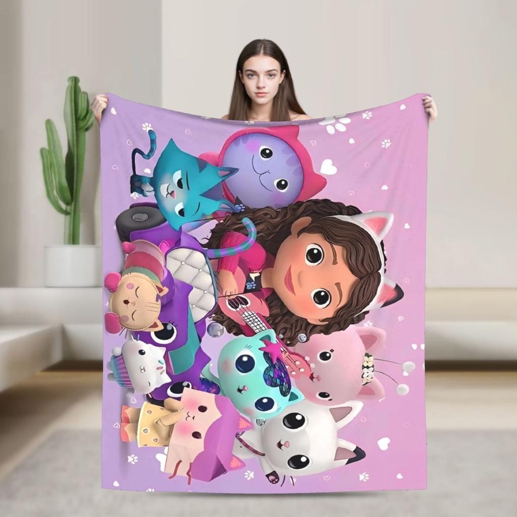 G-gabbys Dollhouse Fun Flannel Blanket Super Warm Bedding Throws for Couch Bed Travel Office Aesthetic Bedspread Sofa Bed Cover