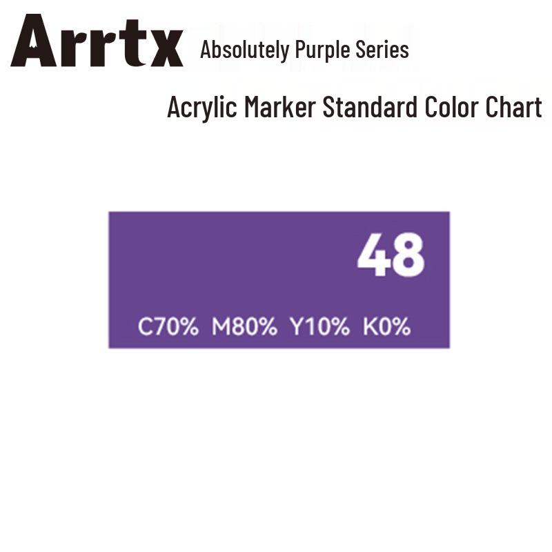 Arrtx Ataishi Akrylový marker s měkkým hrotem, Jeden kus, Absolutní fialová, Styl A/B, 30 barev, Voděodolný, Rychleschnoucí, Krycí.