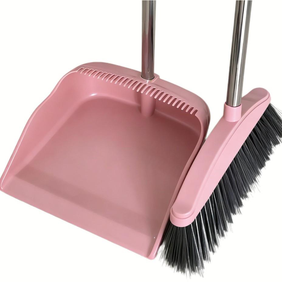 Influencer Household Broom & Dustpan Set: Non-Stick Hair Sweeping, Squeegee & Garbage Shovel.