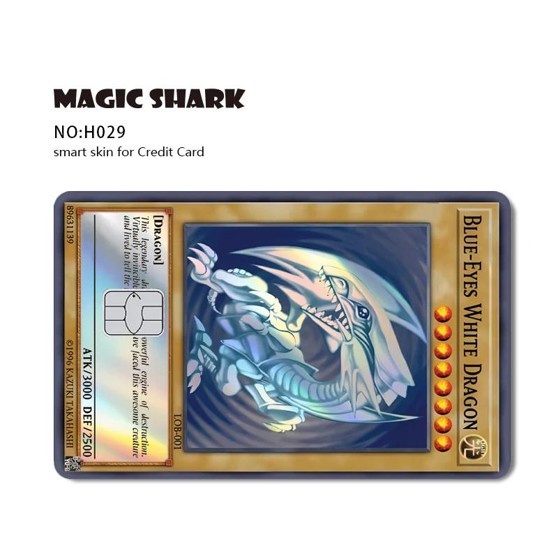 

Magic Shark Skull Panda Hunter Broke Blue Eyes Dragon Laser Holographic Sticker Cover Film Skin Credit Bank Debit Card for Kid Friendly Entertaining Small Chip