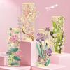 Metal Hollow Bookmarks Lotus Lily Iris Flower Design Brass Book Markers Page Clips for Reading Stationery Gift Sets