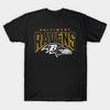 Pánské černé tričko s potiskem Baltimore Ravens Fotbalový tisk na papíře bez ořezu Bavlněné tričko