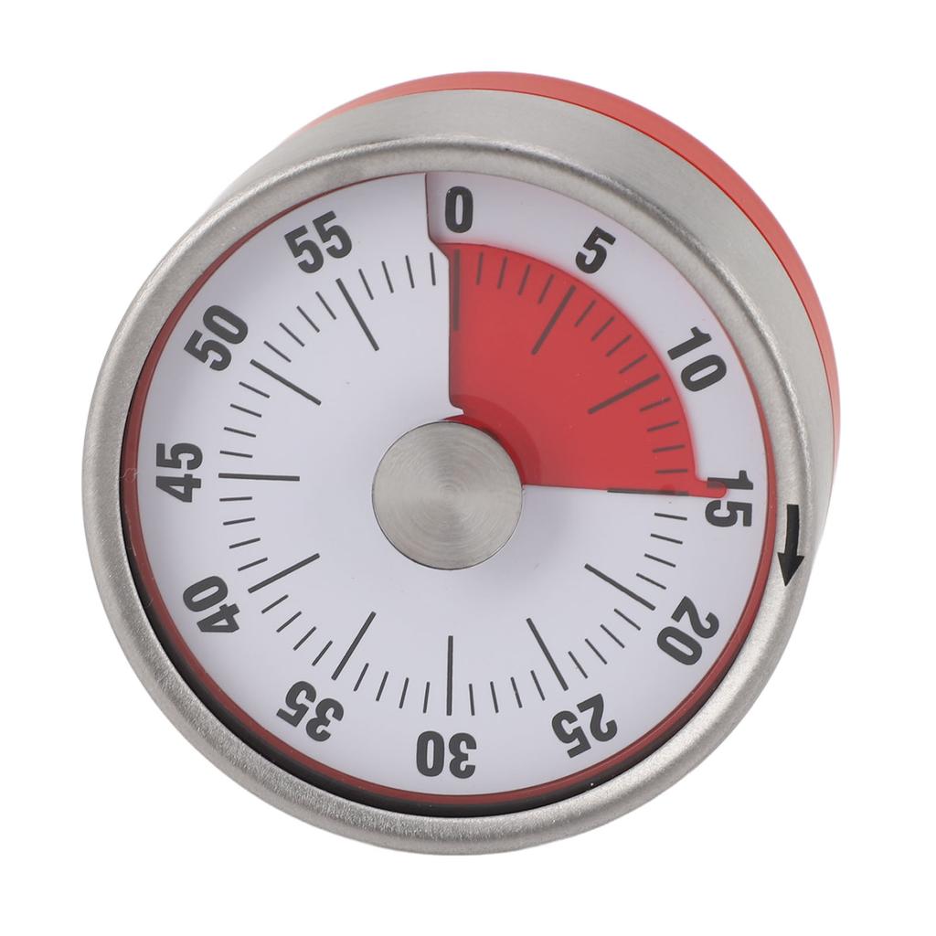 Mechanical Countdown Timer 60 Minute Magnetic Stainless Steel Visual Kitchen Timer for Cooking Kids