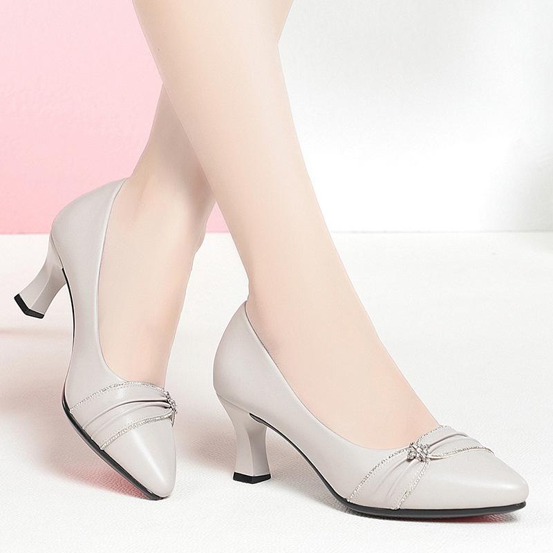 2025 New Women's High Heels Women's Shoes Korean Version Pointed Toe Shallow Mouth Women's Stiletto Shoes