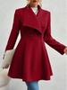 European Autumn/Winter Slim Fit Mid-length Woolen Coat for Women - Elegant Lapel Style