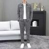 Men Autumn  Casual Track Suit Corduroy Sets Two Piece Long Trousers and Jakcet Clothing Men  Pockets Suits