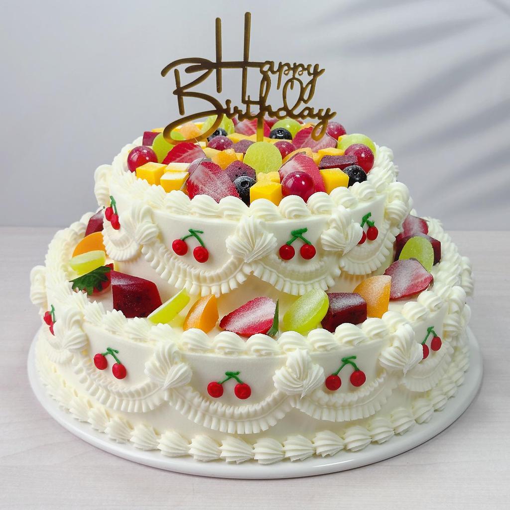 2025 Europäisches zweistöckiges Obstkuchenmodell für Ausstellungszwecke