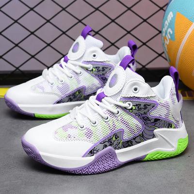 Chaussures de basket-ball pour hommes chaussures de combat réelles en maille été surface en cuir imperméable baskets montantes moyennes étudiant antidérapantes et résistantes à l'usure