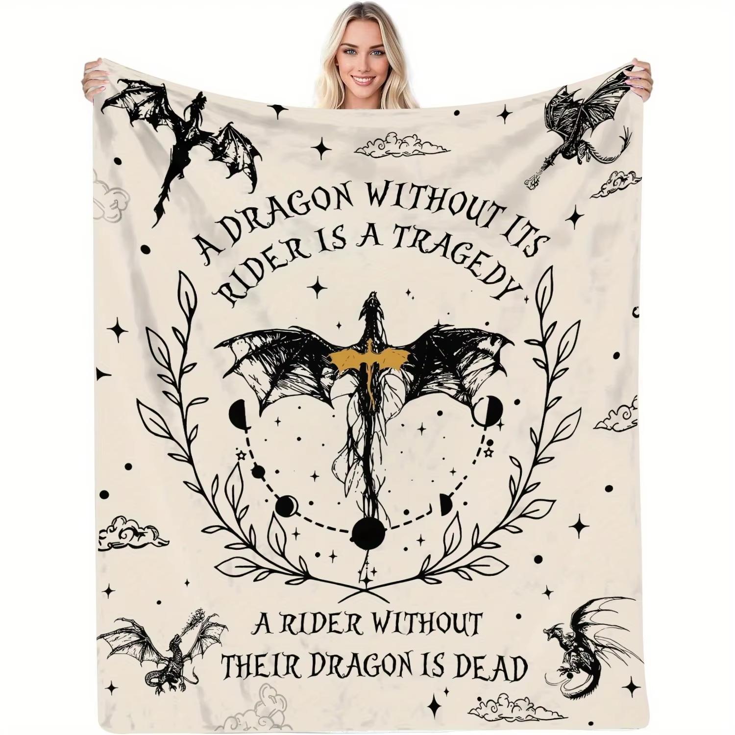 

VIKAMA Fantasy Dragon Blanket Soft Home Bedroom Sofa Blanket Outdoor Camping Picnic Blanket Home Decoration Cover Blanket 75X90CM(2.5X3FT