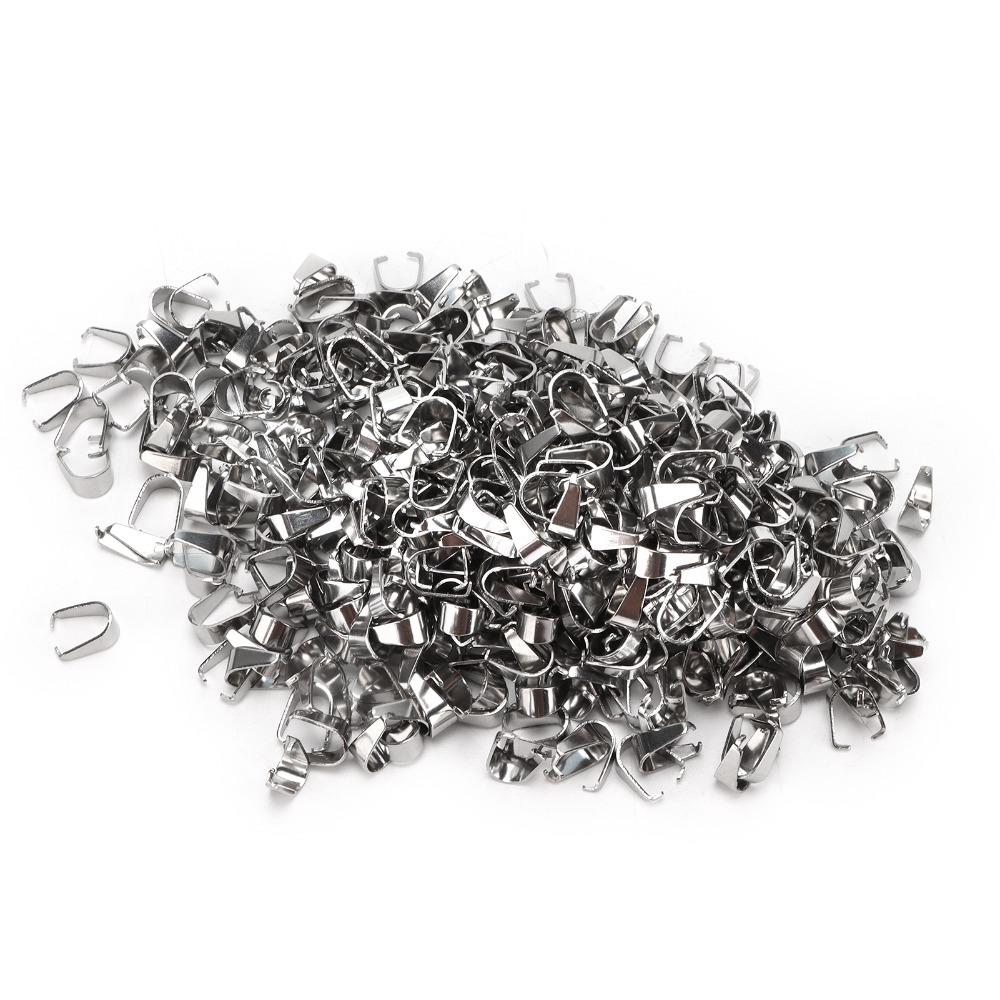 500pcs Exquisite Pendant Connectors Silver Pendant Clasps Jewelry Tools Pinch Clips  Accessories