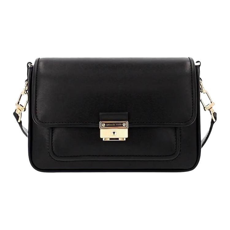 

Michael Kors Mk Bradshaw Solid Color Gold Buckle Flap Pebbled Leather Envelope Shoulder Bag Women Shoulder Bag Black 30S1G2BM2L-BLACK Basic Set (Bag+Dust Bag)