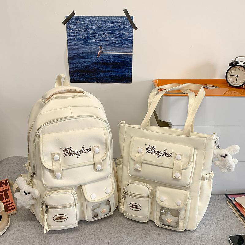 College Cute Large Capacity Middle and High School Students Computer School Bag Casual Versatile Backpack Commuting Sweet Makeup Bag