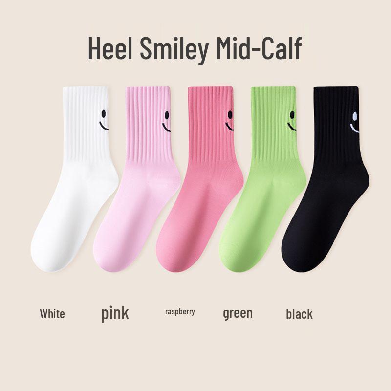 Dopamine Mid-Calf Women's Socks: Cute, Trendy, and Versatile for Spring and Autumn