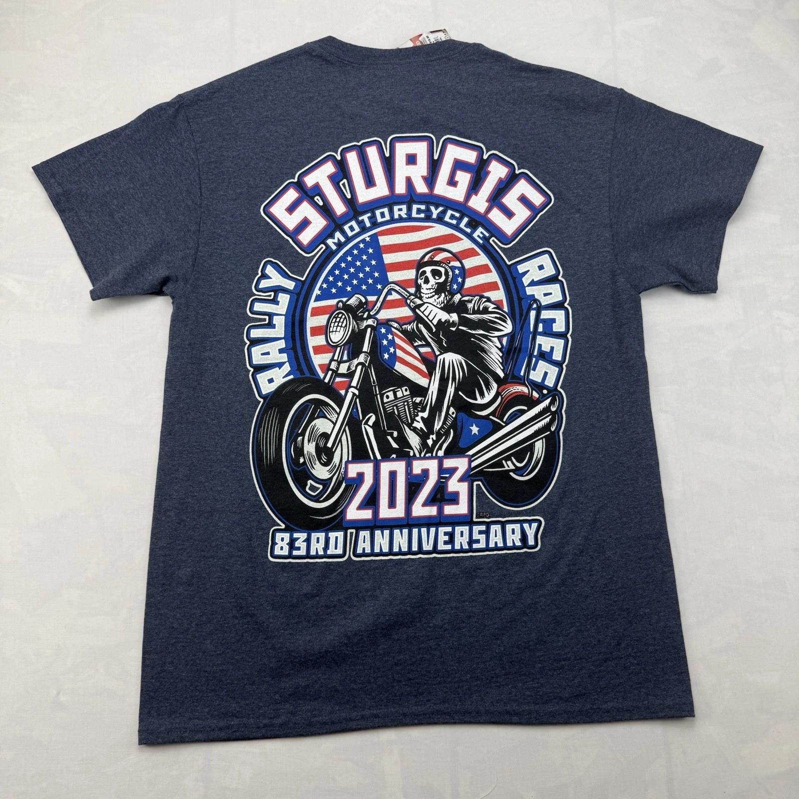 Sturgis Motorcycle Rally 2023 83rd Anniversary Graphic T-Shirt Mens Large L