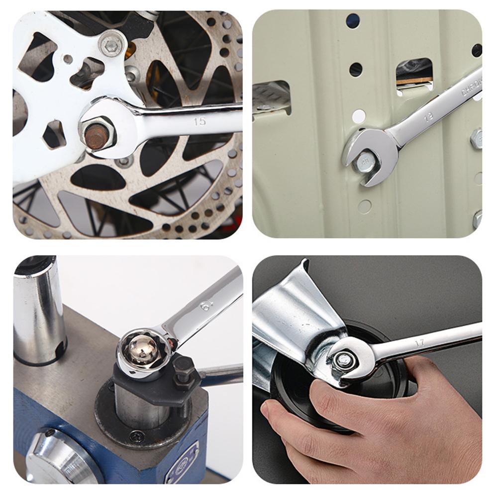 Dual-use Wrench Anti Corrosion Ratchet Handle Opening Plum Blossom Wrench Spanner Hand Auto Car Repair Tools Hardware