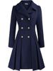 Pink Double Breasted Belted Trench Coat with Notch Lapel and Gold Buttons