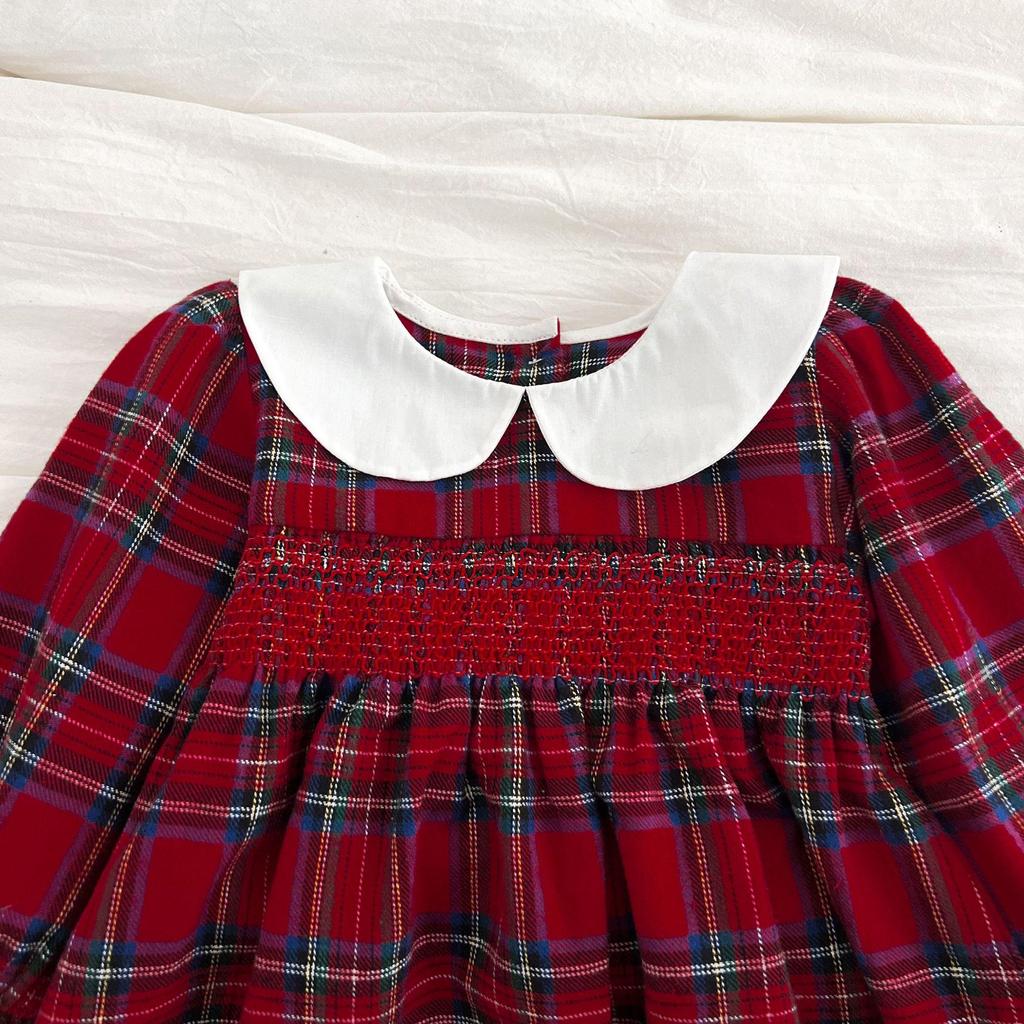 Julfestklänning med Lång Ärm och Body för Små Flickor - Vår- och Höstoutfit för Ettåringar
