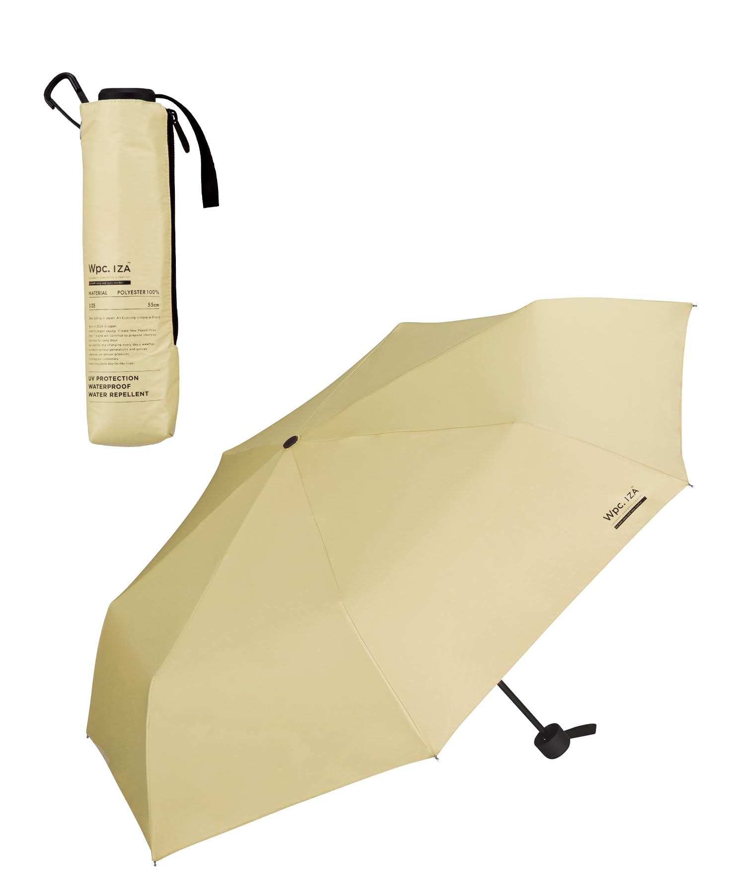 

IZA Umbrella for Sun and Rain WIND RESISTANCE Beige UV Heat Parasol for Folding 55cm Wpc. Men s [Wind Resistant] [100% Shading, 100% Protection,