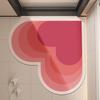 Red Heart-Shaped Carpet Bathroom Mat Diatomaceous Earth Water-Absorbing Mat Quick-Dry Non-Slip Mat