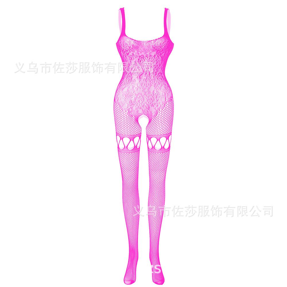 Sexy underwear Sexy see-through socks Women's open crotch suspenders Hollow fishing nets Temptation jumpsuit