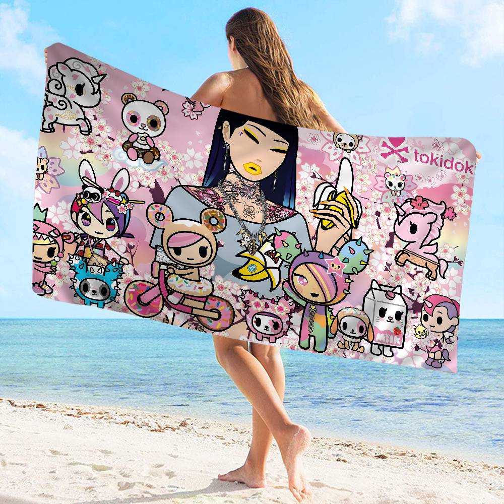Japan Tokidoki Beach Towel Colorful Bath Towels for Girl Microfiber Quick Dry Custom Sand Free Beach Yoga Spa Gym Pool