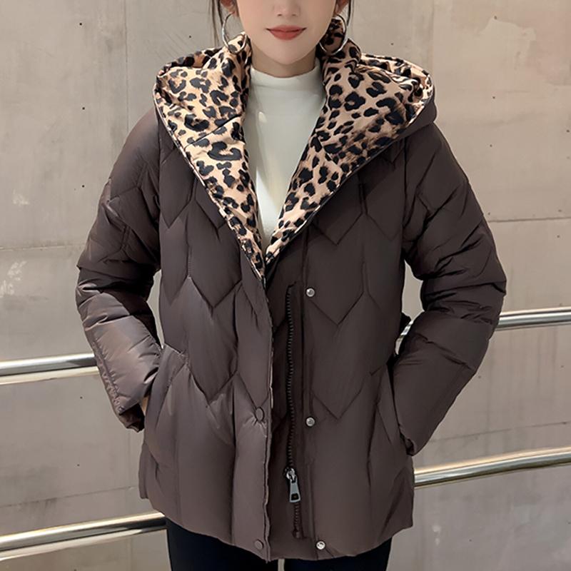 Plus Size L-5XL Fashion Winter Jackets Woman Short Parkas Hooded Loose Thick Warm Outerwears Casual Women's Coats With Belt