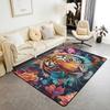 Japanese Ukiyo-e Tiger & Ocean Wave Print Area Rug, Bold Non-Slip Floor Mat for Living Room Bedroom Home Decor Carpet