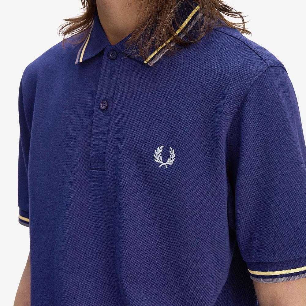 Fred Perry [M3600] Twin Tip Fred Perry Shirt - French Navy/Champions Gold/Stockport Blue Afpm2533600-48A