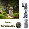 Auto On/Off Solar Lantern UV Resistant LED Lamp Garden Ornament Garden Cat Figurine  Villa Lawn