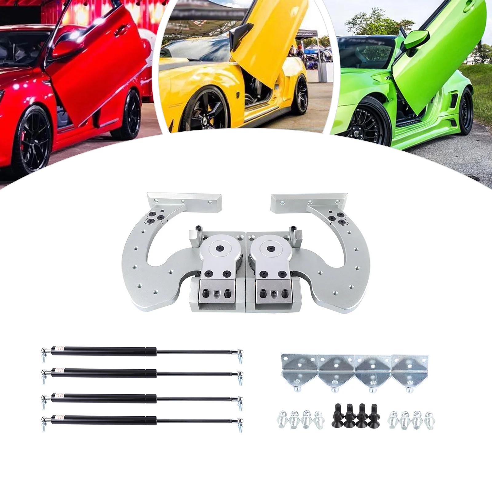 Kit di aggiornamento verticale regolabile a 90 gradi in stile Lamborghini, kit cerniera per portiera auto verticale bolt-on argento