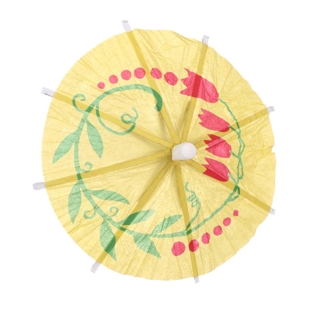 20pcs Wooden Bar Cocktail Decor Mixed Color Cocktail Mini Umbrella Parasol Snack Toothpicks