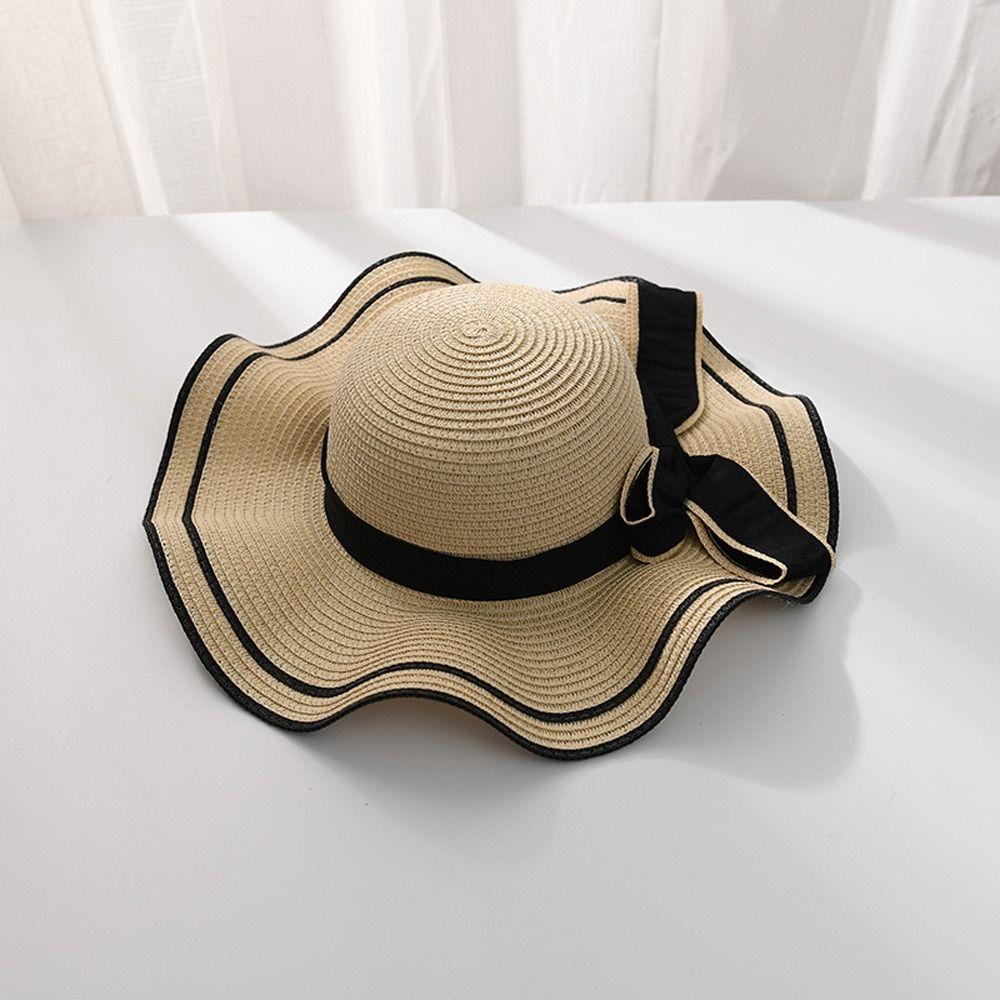 Bohemian Straw Weave Sun Hat Large Fisherman Hat Casual Sunscreen Bucket Hat  Ladies/Girls