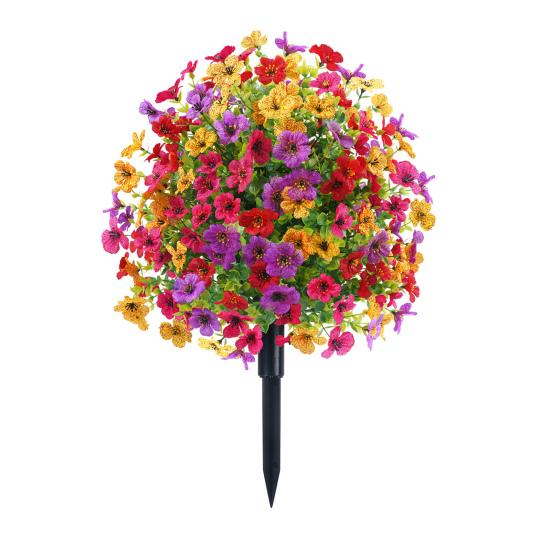 

1/2 шт. Имитация зеленых растений с колышками для грунта Реалистичные искусственные пластиковые стилизованные искусственные фиалки 1pc разноцветный