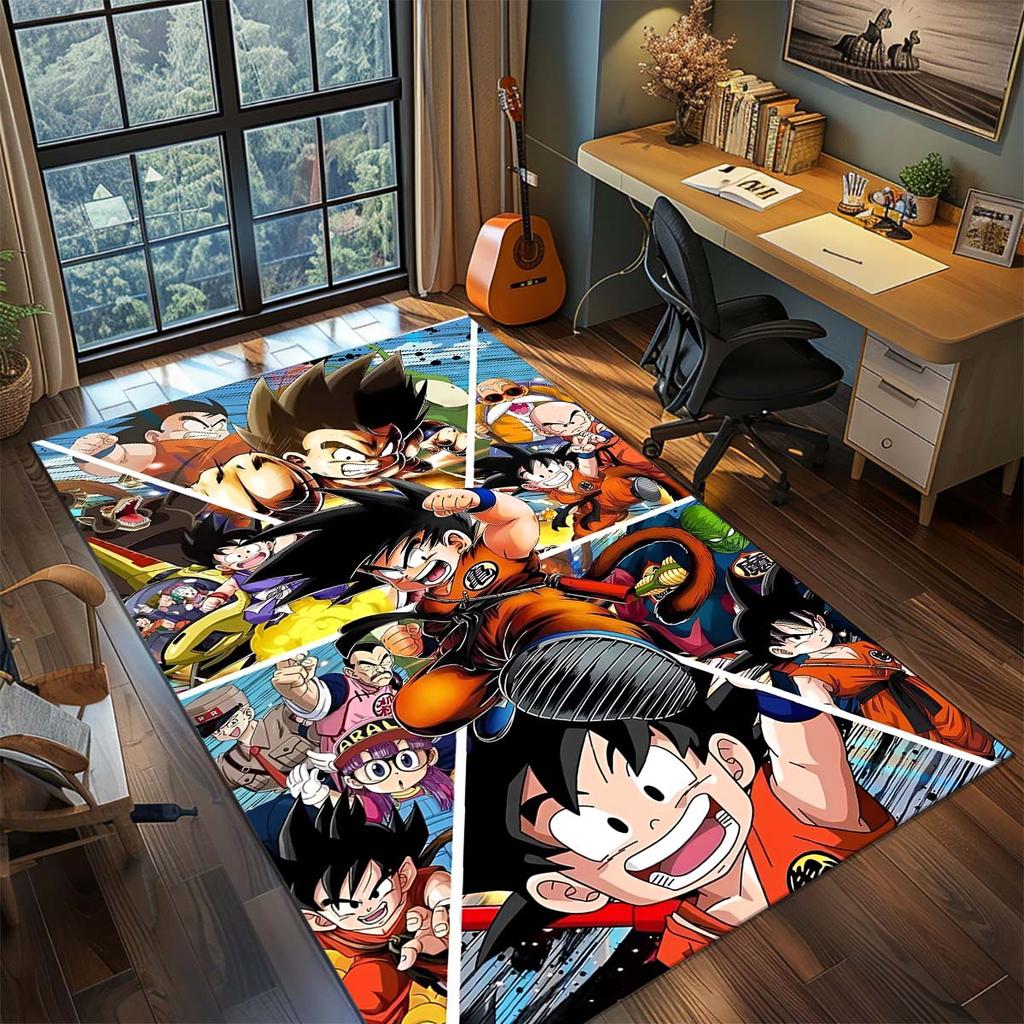 Dragon Ball Goku Anime Rug Carpet Large Area Rug Non Slip Washable Floor Mat Gamer Room Bedroom Home Decor -QJY