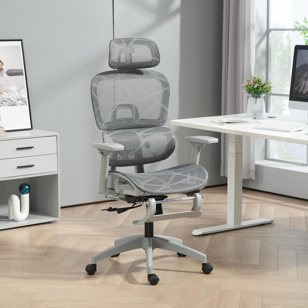 Multi-Adjustable Mesh Office Chair - Grey