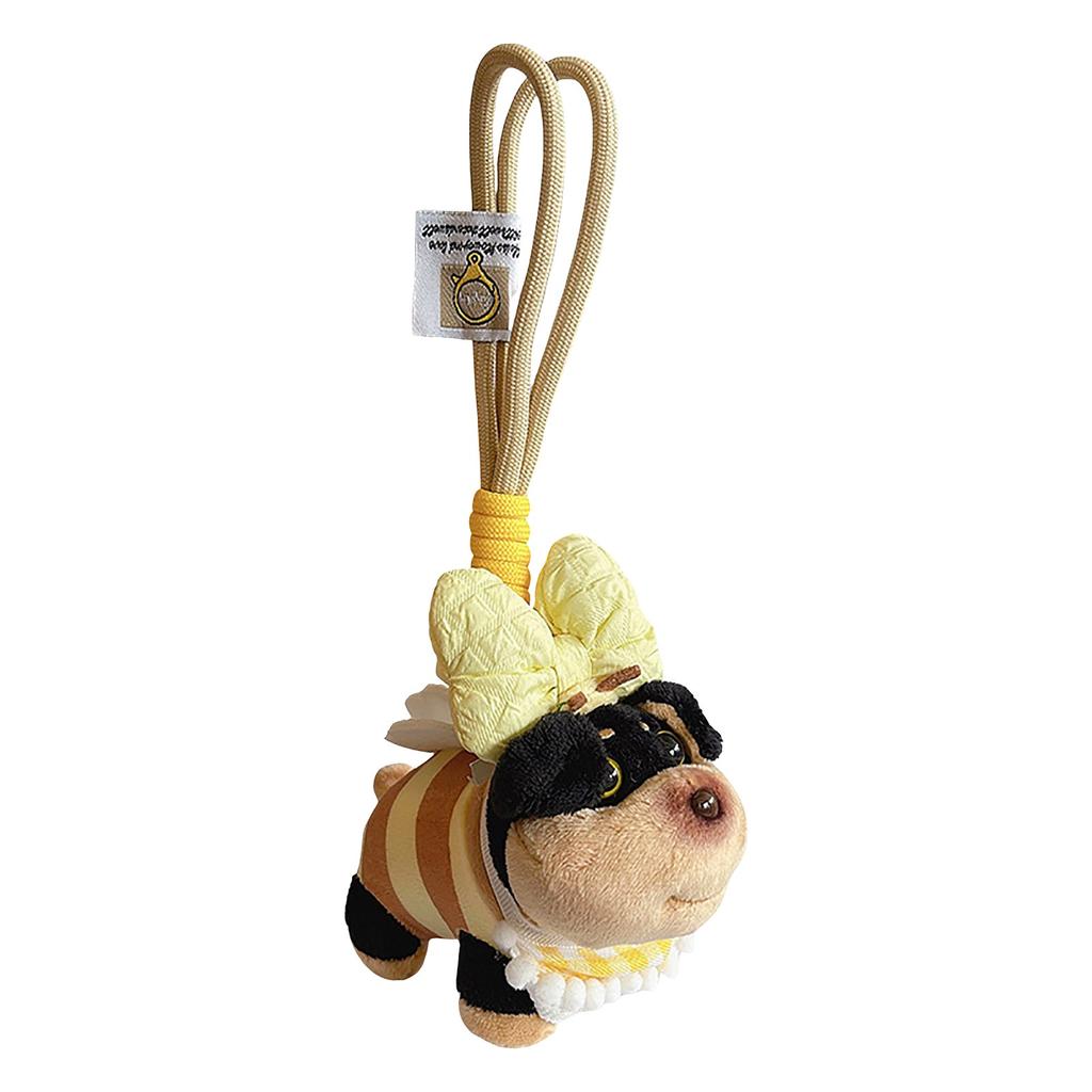 Cute Bee Puppy Bag Pendant Girls Plush Doll Keychain Doll High-end School Bag Pendant