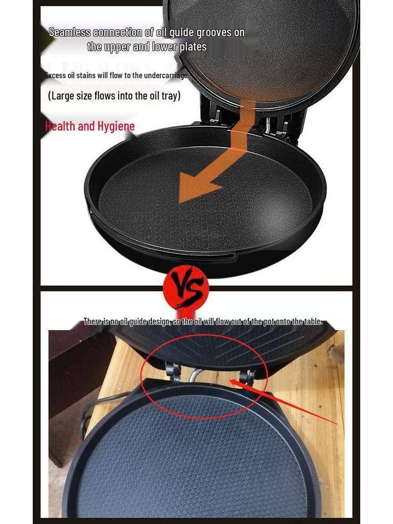 Gammalt märke Automatisk temperaturkontroll Non-stick Dubbelsidig Elektrisk Pannkaksmakare