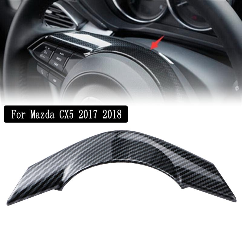 1pc Car Steering Wheel Upper Trim for Mazda CX5 2017-2018 Steering Wheel Decoration Panel Cover Sticker Car Interio