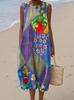 Sleeveless dress new pleated large version loose casual round neck D printing source