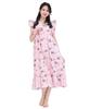 SAZAC Angel My Melody X Kuromi Cotton Dress, 100% Broadcloth, Women's Nightgown/Loungewear (Pink/M-L/SAN1948)