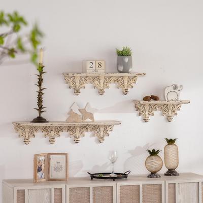American Retro Wall Shelf: European-Style Embossed Partition for Storage and Decoration In B&Bs and Hotels