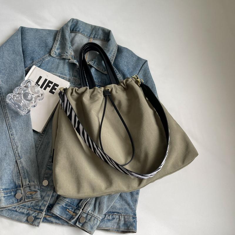 Большая вместительная сумка-ведро с завязками на шнурке женская сумка через плечо сумка — фото 16