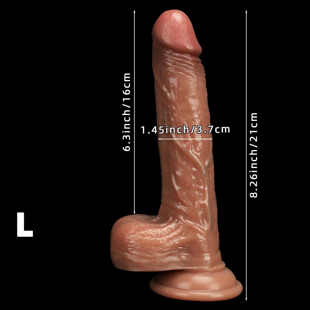 Realistic Soft Liquid Silicone Simulation Dildo Female Masturbator Adult Sex Toy Realistic Penis Strap on Cock