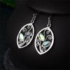 Charm gift Chic Hook Multi-Gemstone Ear Stud Rainbow Moonstone Earrings Leaf Dangle