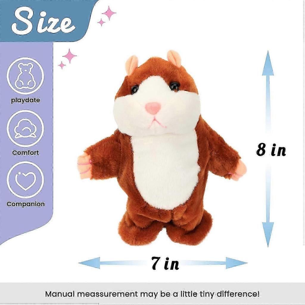 Talking Hamster Repeats What You Say Walking Guinea Pig Electric Interactive Animated Toy Speaking Plush Buddy Gift for Toddlers Birthday, 8'