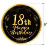 Black Gold 18th Birthday Disposable Tableware Cheer 18 Years Old Plates Napkins Happy Eighteen Birthday Party Decor Tableware