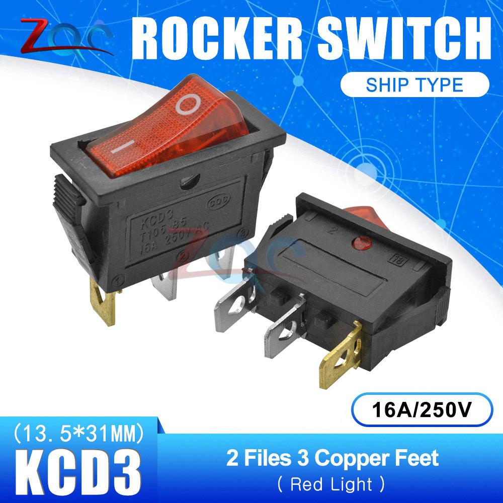 KCD3 Rocker Switch ON-OFF 2 3 Position 2 3 pin 3Pin 2Pin Electrical Equipment Light Power Switch 16A/250V 15A/250V AC Waterproof